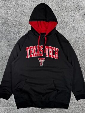 Men’s Colosseum Texas Tech Embroidered Black Red Hoodie Size 2XL